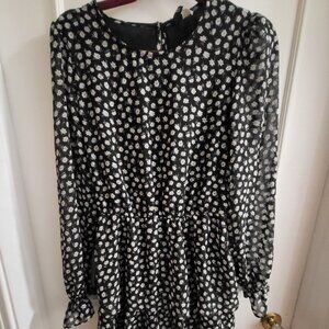 H&M Divided Ditsy Floral Tiered Ruffle Mini Dress - Size Small